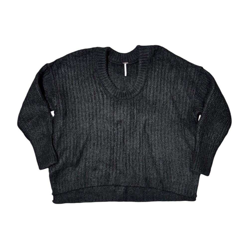 Free People Dark Gray/Black Chunky Oversized Sweater - Size XS